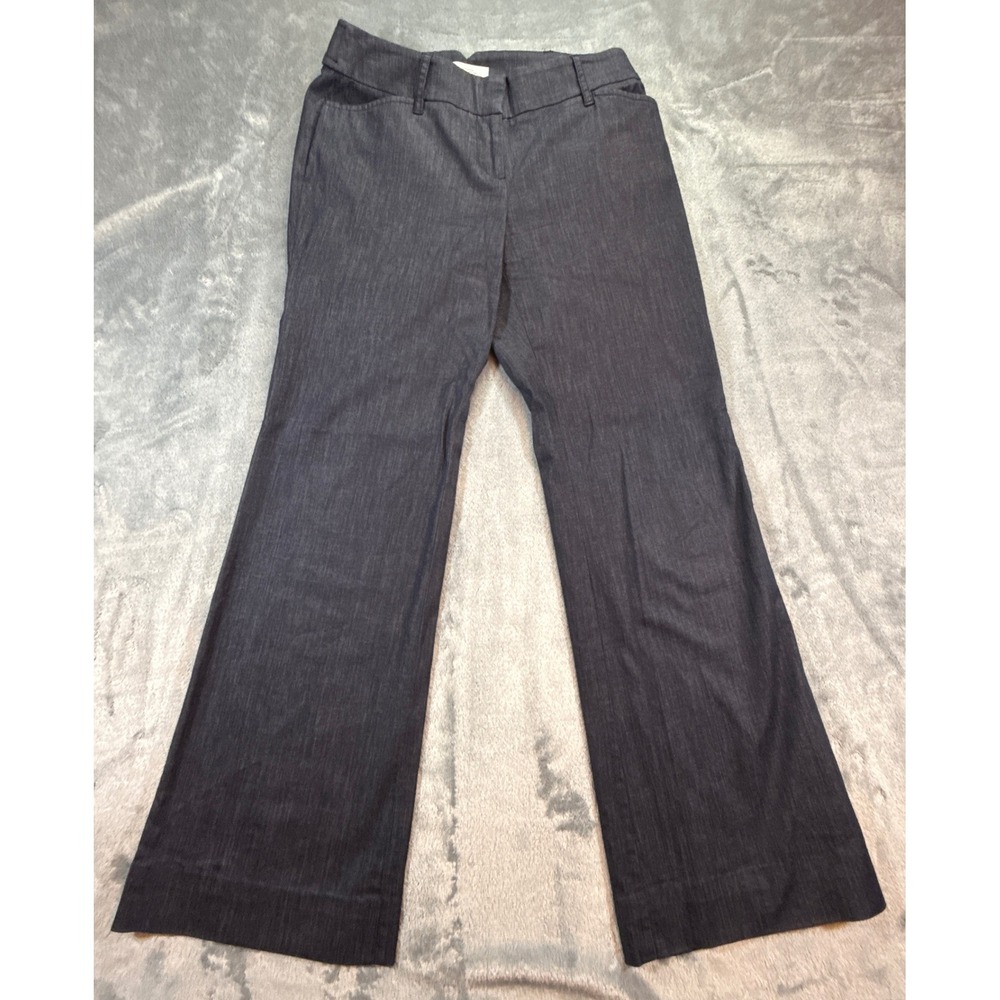Ann Taylor LOFT Julie Wide Leg Trousers Dark Gray Denim Look Pants Size 0 Career